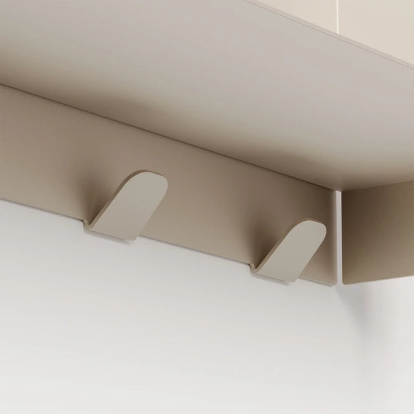 PLI steel wall shelf with coat rack – 30 to 60 cm