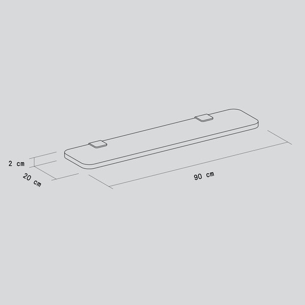 BRACKET wall shelf - solid oak - 60 to 90cm