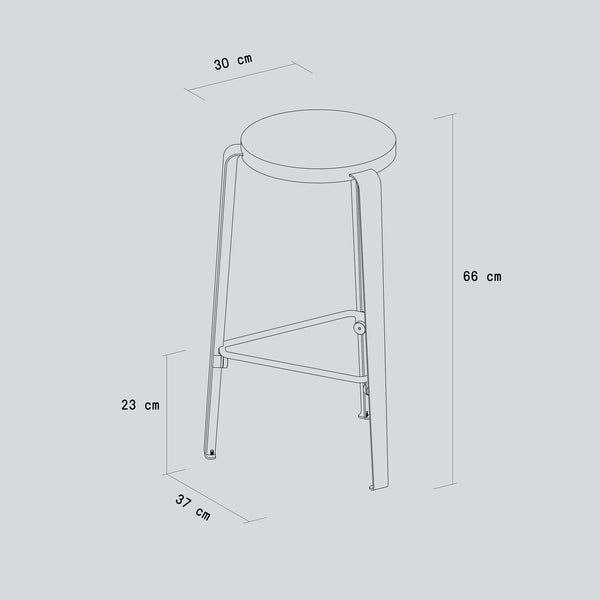 Tabouret de bar LOU - chêne massif